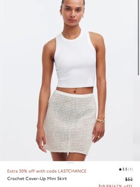 Madewell Crochet Mini Skirt - Cream